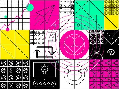 default character colors design grid icons pattern product social trend ui ux web