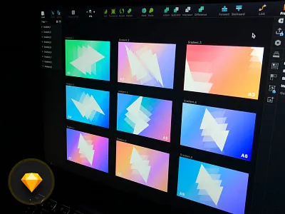FreeBie : Gradients & Shapes color creative design free free design freebie gradient job landing shape social ui work