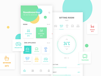 Smart home APP app card design home list smart ui wallet