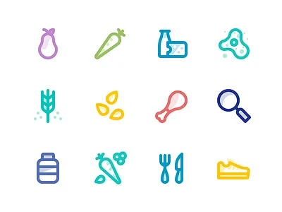 Food & Health Icons food groceries health icon nutrition
