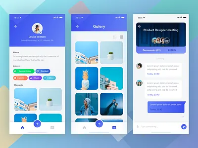 Profile screen for Events app album app camera clean discover explore interface minimal profile ui ux white