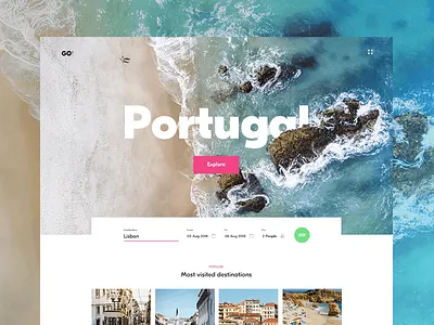 Destination Known booking destination form header ocean travel tropical web