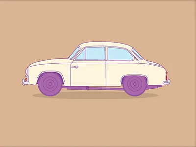 Syrenka - polish car car cars communism illustration iron curtain motor motorisation socialist vector art vector design vectors zssr