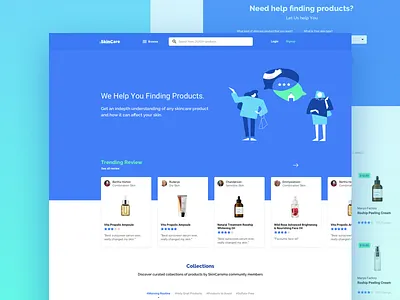 Skincare-Landing Page cosmetic design illustration landing page skincare ui web