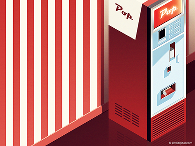 Pop 2d illustration machine retro vector vending vintage
