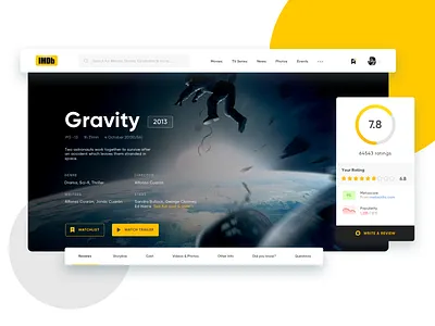 IMDb Redesign imdb movie ui