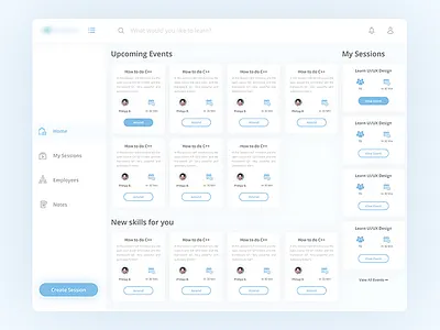 Dashboard Of Elearning Platform app dashboard dashboard design e learning home screen homepage ui design ui designer uiux design ux design ux designer web web app design