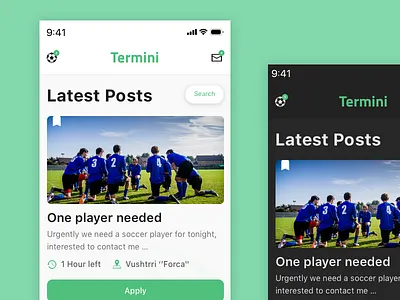 UI Posts app color dark dribbble interaction light socer ui user experience userinterface ux