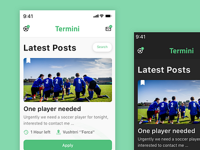UI Posts app color dark dribbble interaction light socer ui user experience userinterface ux