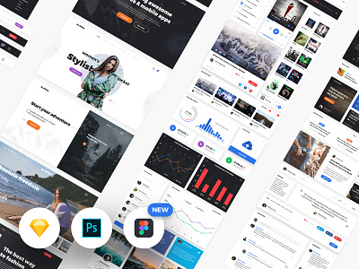 Alaska UI Kit - Figma Version Added clean ecommerce figma free freebie inspiration interface minimal navigation psd sketch ui uikit ux web webdesign widgets