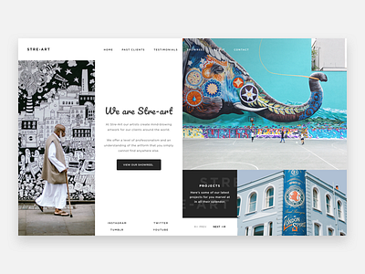 Street Art Agency agency header hero murals street art street art agency ui unsplash ux wall art web design