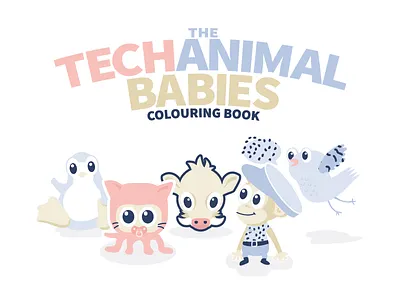 Techanimalbabies Colouringbook baby coder developer famouslogos illustration
