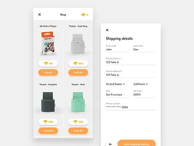 Prynt Shopping Experience address app buy complete ecommerce ios mobile purchase shipping shop store