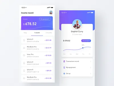 Income statistics App block chain equipment income profit wallet