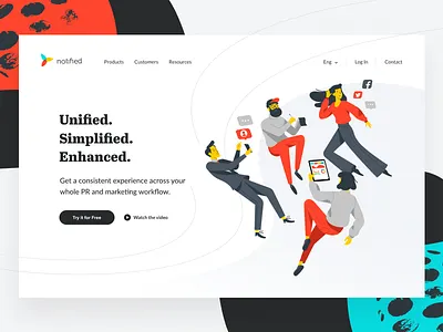 Product Page: Notified landing page main marketing media pr product page roi seo web website