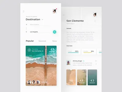 StopBy App - search & details app minimal mobile places travel ui ux