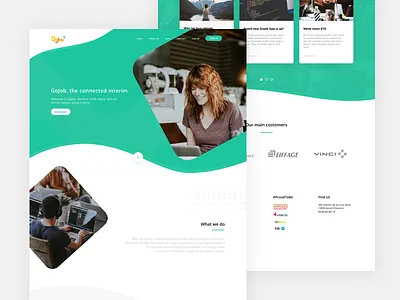 GoJob - Landing Page Redesign clean green grid landing page layout minimal minimalism ui ux web design website white