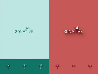 Logo for 30Native beach logo palm vacation