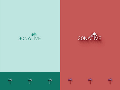 Logo for 30Native beach logo palm vacation