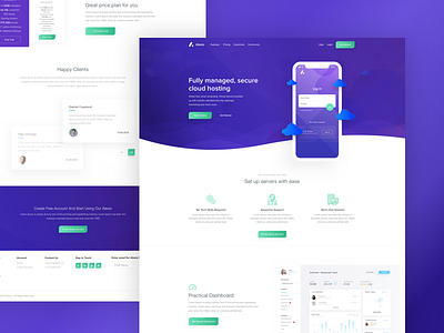 Alexio - Home Page alexio clean cloud design home page hosting sketch ui ux web
