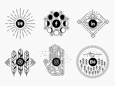King-Design.co : Connect Page : Social Profiles badges behance dribbble facebook illustration instagram king design linkedin social wnw