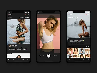Katchi — Social app for sharing naughty stuff app dark ios iphone iphone x katchi naughty photo share social ui ux