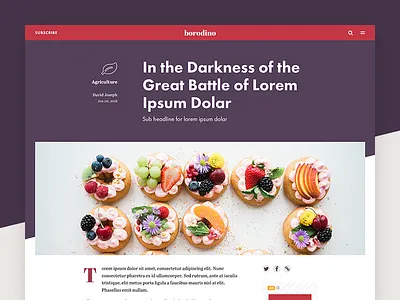 Single Article Page article blog layout post quote sidebar ui