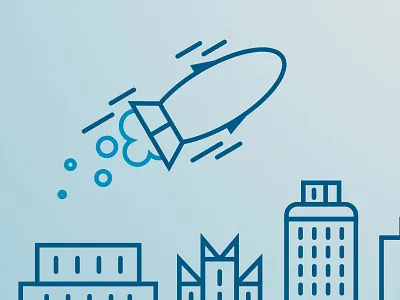 Web Icon Set design flat graphic icons line office rocket simple support trendy two color vector