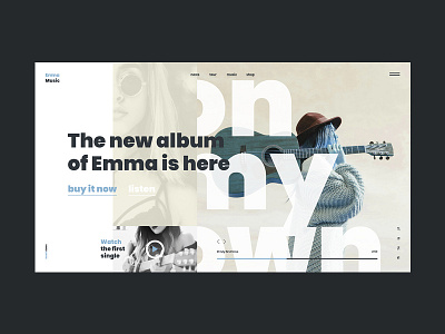 #23 Shots for Practice design girl graphic guitar homepage landing page music one page singer ui ux website