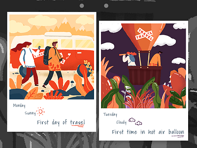 Take you on a trip illustration