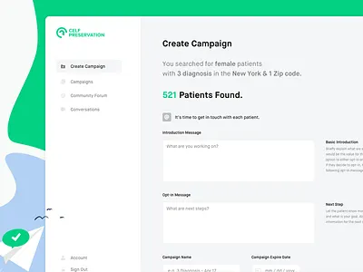 Celf Preservation - Create Campaign campaign platform search ui ux web