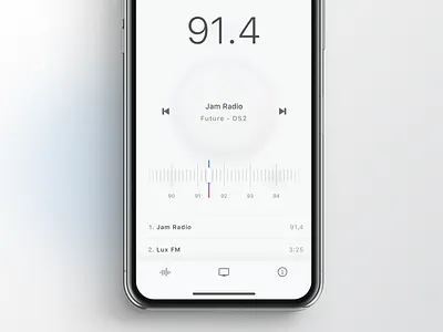 Tuner view from Remotee app amplifier amplituner app audio av fm pioneer radio receiver remote tuner