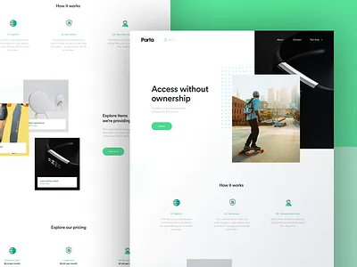 Parta Home Page accessibility convenience design homepage interface landing page online parta ui website