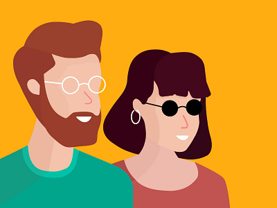 Couple Illustration character couple face head illustration illustrator people simple vector