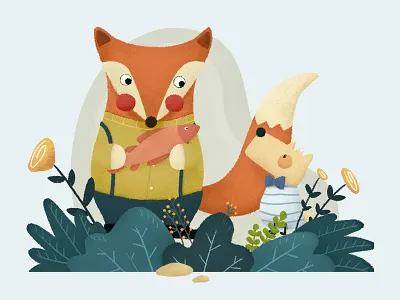 Little fox fox illustration little