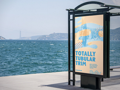 Poster Bus Stop Coast 2 barber beach california hair negative space negative space logo poster design scissors summertime vintage badges vintage barber designs