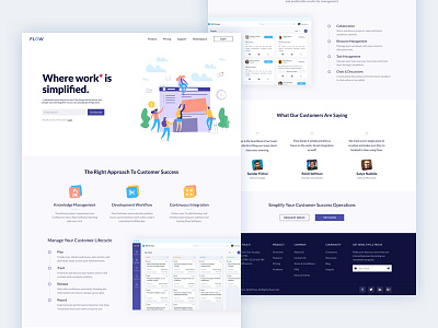 Flow Landing Page - Website interface landing page marketing website product page simplicity ui usability user experience design ux website service