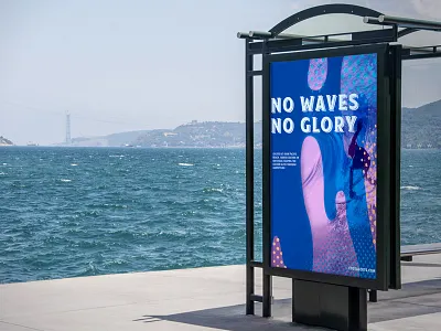 Poster Bus Stop Coast 3 barbershop beach hair modern negative space negative space logo poster design scissors summertime vintage badges vintage barber designs