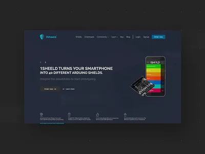 1Sheeld Website 1sheeld arduino blue design mobile smartphone ui ux web web design