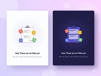 Empty States - FAQs android app empty states illustration interaction design interface design ios onboarding ui ux