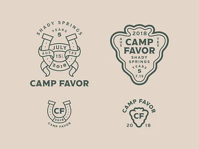 Camp Favor Branding arrowhead branding camp delivery favor horseshoe logo summer