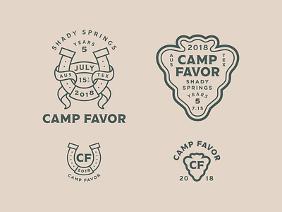 Camp Favor Branding arrowhead branding camp delivery favor horseshoe logo summer
