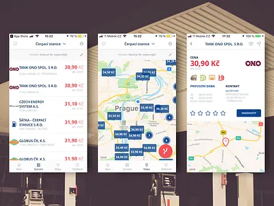 Tank Navigator APP app design fuel mobile design