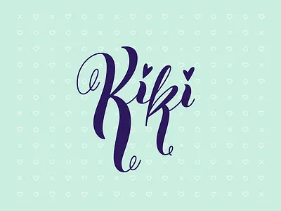 Kiki curl heart in my feelings kiki lettering love script vector xoxo