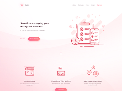 Landing Design - Instagram Boost 2018 app csgo design google instagram like shot svetlakov trend ui ux