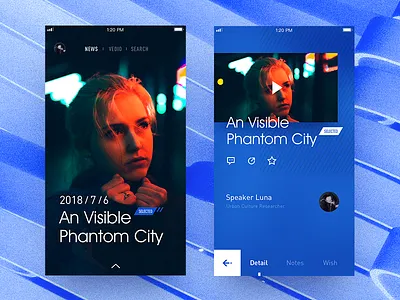 Vedio app blue concept cool detail iphone layout poster ui ux vedio