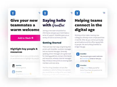 Chatbot mobile site update bot chatbot hr landing mobile onboarding slack teams teamwork