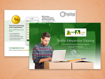 Freight Solver Postcard and Email design postcard print