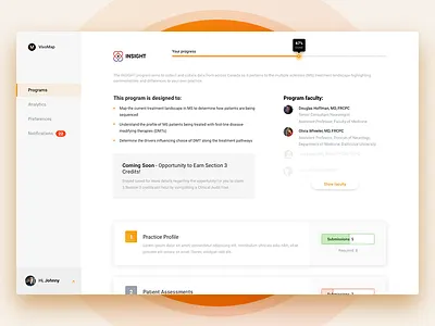 Program details - dashboard of each survey analytics application charts dashboard data doctors form health health care medical care medicine patients progress query questions reports settings steps survey tooltip
