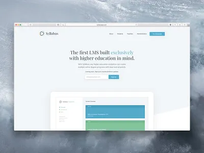 Syllabus • Home app application content ed education higher lms marketing startup ui ux